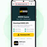 Downloading M999 Game APK from trusted website on Android phone