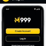 M999 Game login and create account screen