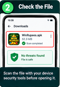 Scan the Win Rupees APK file for security threats