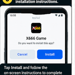X666 Game APK step 6 showing the Android installation screen